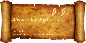 Jávorszky Judit névjegykártya